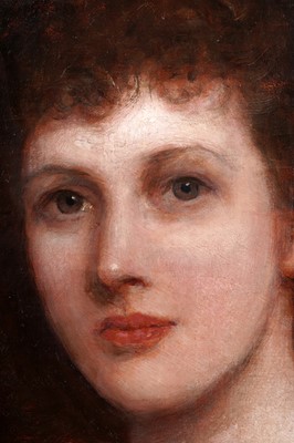 Lot 319 - John Hanson Walker - Three-quarter length portrait of a lady in a white silk evening gown | oil