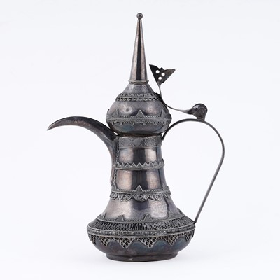 Lot 27 - A late 20th Century Omani silver coffee pot; and other items