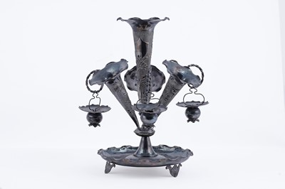 Lot 53 - A late 19th Century Chinese silver épergne on a dished circular base