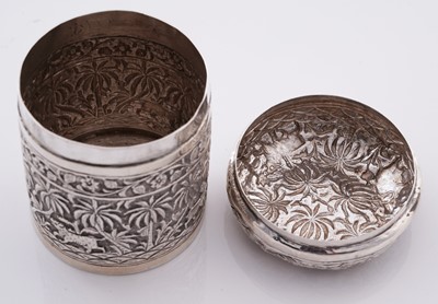 Lot 34 - Two Indian silver boxes
