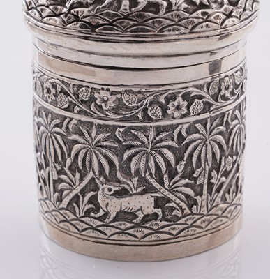 Lot 34 - Two Indian silver boxes