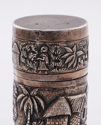 Lot 34 - Two Indian silver boxes