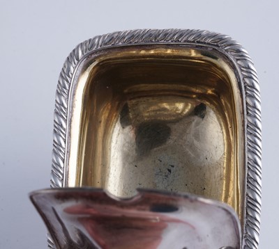 Lot 55 - A Scottish provincial silver mustard pot; and a silver Fiddle pattern spoon