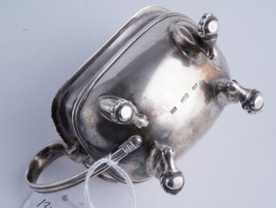 Lot 55 - A Scottish provincial silver mustard pot; and a silver Fiddle pattern spoon