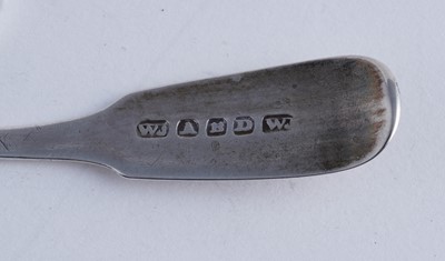 Lot 55 - A Scottish provincial silver mustard pot; and a silver Fiddle pattern spoon
