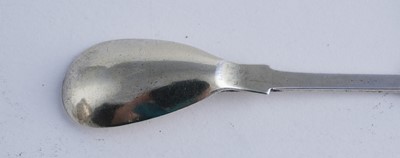 Lot 55 - A Scottish provincial silver mustard pot; and a silver Fiddle pattern spoon