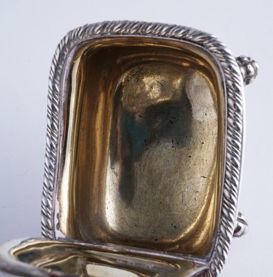 Lot 55 - A Scottish provincial silver mustard pot; and a silver Fiddle pattern spoon