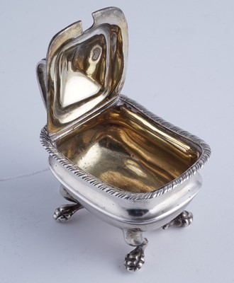 Lot 55 - A Scottish provincial silver mustard pot; and a silver Fiddle pattern spoon