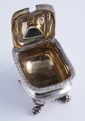 Lot 55 - A Scottish provincial silver mustard pot; and a silver Fiddle pattern spoon
