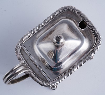 Lot 55 - A Scottish provincial silver mustard pot; and a silver Fiddle pattern spoon