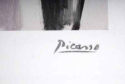 Lot 76 - After Pablo Picasso - Cubist portrait in blue and green | limited edition offset lithograph