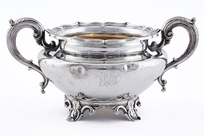 Lot 85 - A William IV silver three piece tea service