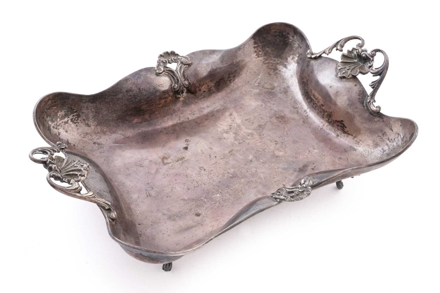 Lot 30 - A 20th Century Middle Eastern silver two handled dish