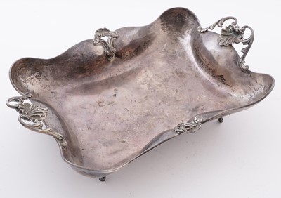 Lot 30 - A 20th Century Middle Eastern silver two handled dish