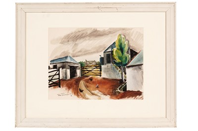 Lot 509 - John Tunnard - Farmyard 1931 | watercolour