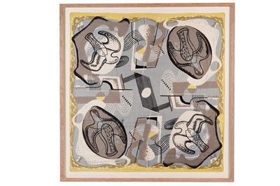 Lot After John Tunnard - Birds and Stones (dark grey and light blue) | seriograph