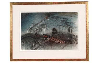 Lot 534 - John Tunnard - Untitled - (abstract with three crosses) | watercolour and gouache