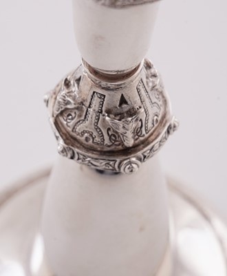 Lot 4 - A pair of Elizabeth II silver three-light candelabra
