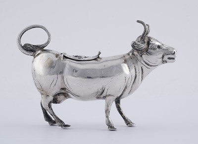 Lot 1 - A continental silver cow creamer