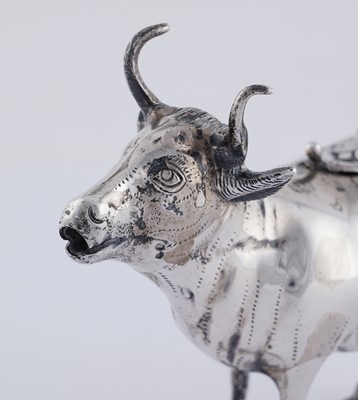 Lot 1 - A continental silver cow creamer
