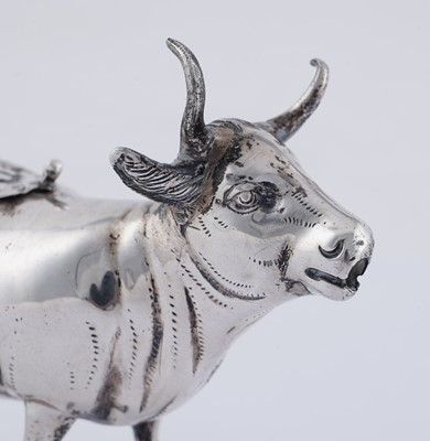 Lot 1 - A continental silver cow creamer