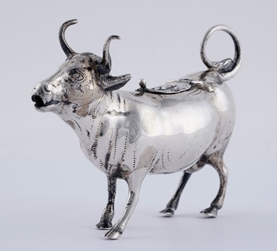 Lot 1 - A continental silver cow creamer