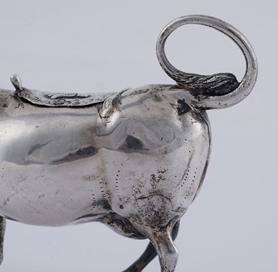 Lot 1 - A continental silver cow creamer