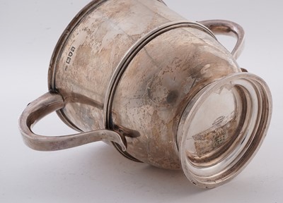 Lot 88 - A George V silver two handled cup of campana form