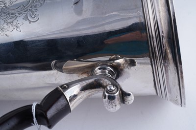 Lot 80 - A George II silver coffee pot of tapering form on a skirted base
