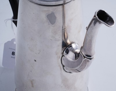 Lot 82 - A George II silver coffee pot