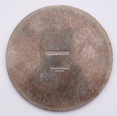 Lot 101 - Two similar George V silver menu card; and a Scottish silver drinks mat