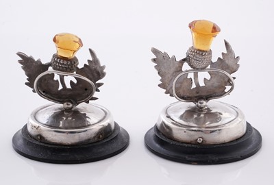 Lot 101 - Two similar George V silver menu card; and a Scottish silver drinks mat
