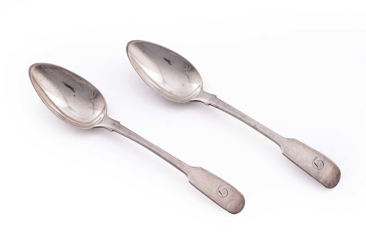 Lot 102 - A pair of Scottish provincial silver teaspoons