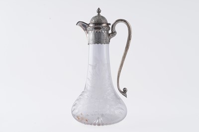Lot 71 - A Victorian silver mounted clear glass claret jug