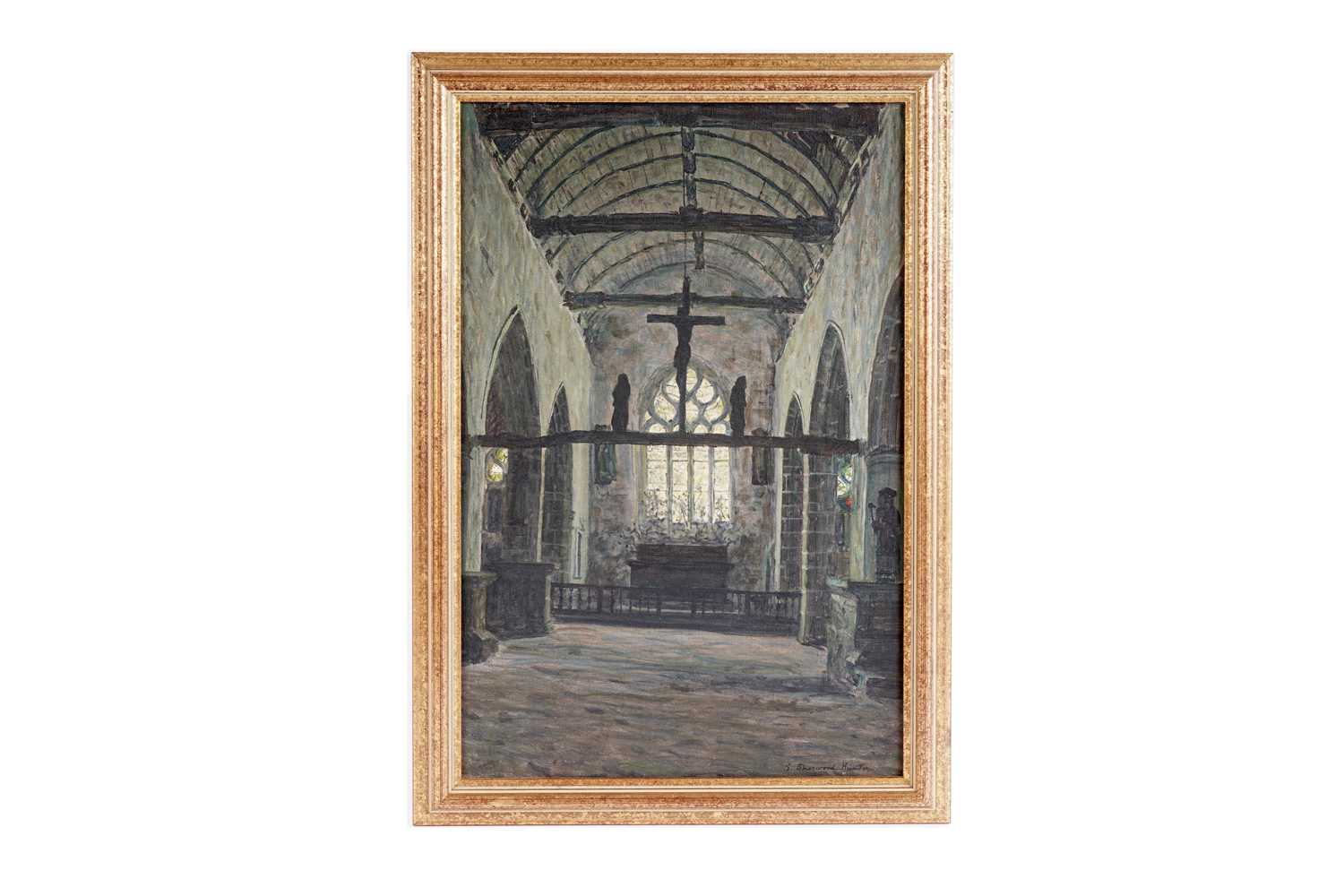 Lot 357 - George Sherwood Hunter - The Chappell of St. Moda, Brittany 1905 | oil