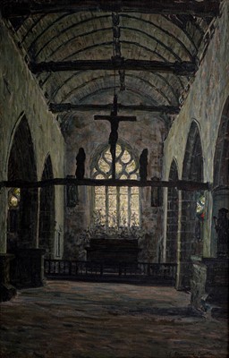 Lot 357 - George Sherwood Hunter - The Chappell of St. Moda, Brittany 1905 | oil