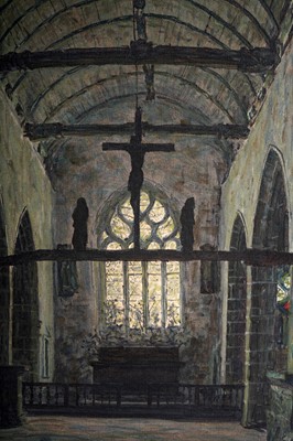 Lot 357 - George Sherwood Hunter - The Chappell of St. Moda, Brittany 1905 | oil