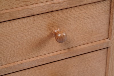 Lot 1077 - Robert ‘Mouseman’ Thompson: an oak panelled kneehole desk
