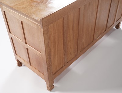 Lot 1077 - Robert ‘Mouseman’ Thompson: an oak panelled kneehole desk