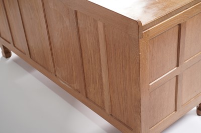 Lot 1077 - Robert ‘Mouseman’ Thompson: an oak panelled kneehole desk