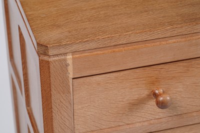 Lot 1077 - Robert ‘Mouseman’ Thompson: an oak panelled kneehole desk