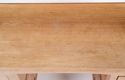 Lot 1077 - Robert ‘Mouseman’ Thompson: an oak panelled kneehole desk