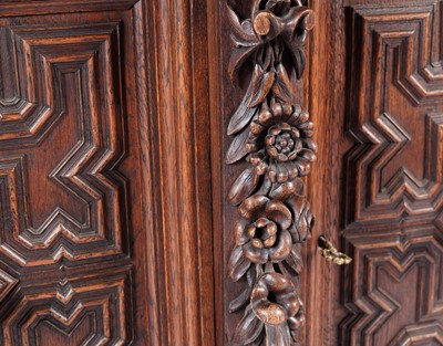 Lot 1063 - A 19th Century Northern European carved oak cabinet