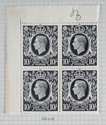 Lot 377 - Great Britain: GVI 1939-48 block 10/- and others