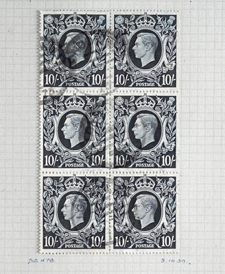 Lot 377 - Great Britain: GVI 1939-48 block 10/- and others