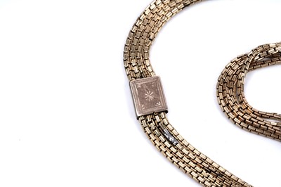 Lot 39 - A gold box-link multi-chain necklace