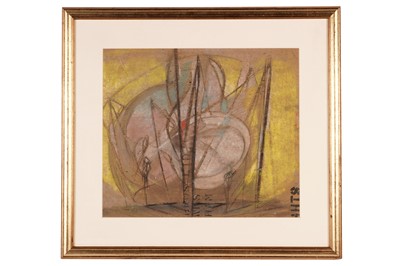 Lot 503 - John Tunnard - Abstract with lettering | mixed media