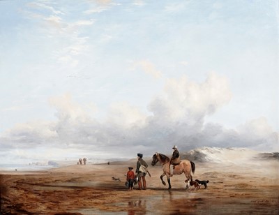 Lot 223 - Frederick Richard Lee - A Distant View of Dunbar Castle | oil