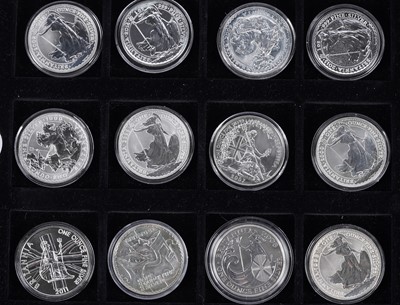 Lot 364 - Twenty-six Queen Elizabeth II silver Britannia 1oz coins