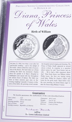 Lot 355 - Eleven silver proof coins, Diana Princess of Wales